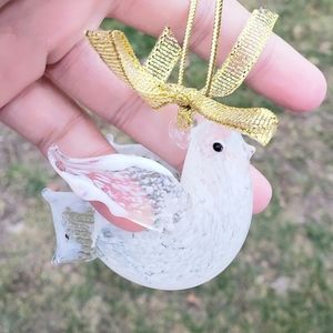 Lenox Art Glass Dove Christmas Ornament white NEW